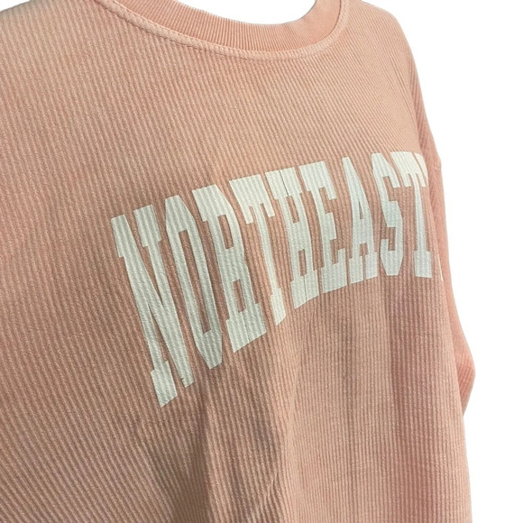 Chicka-d NORTHEASTERN Corded Sweatshirt in Urban Pink size XL Oversized - Picture 8 of 10